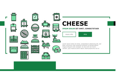 Cheese Production Landing Header Vector