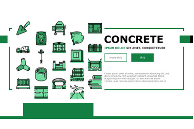 Concrete Production Landing Header Vector