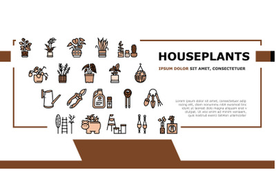 Houseplant Store Sale Landing Header Vector