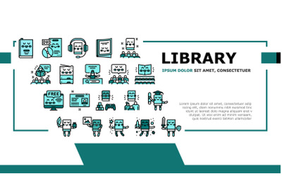 Children Library Read Landing Header Vector