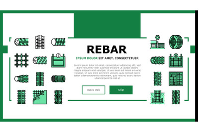 Rebar Construction Landing Header Vector