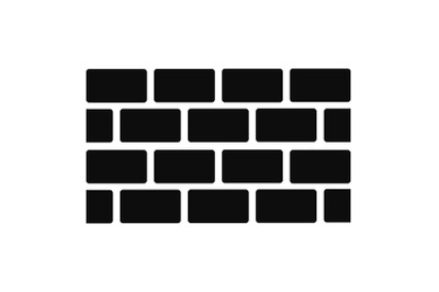 Brick wall icon, simple style
