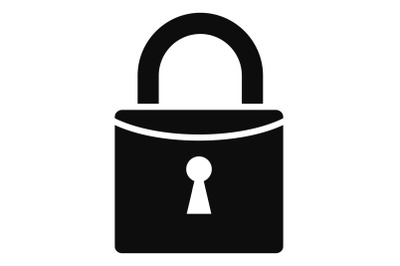 Padlock icon, simple style