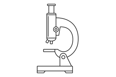 School microscope icon, outline style