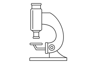 Lab microscope icon, outline style