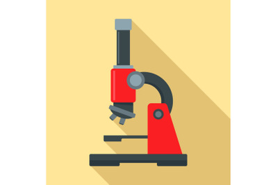Microscope icon, flat style