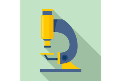 Lab microscope icon, flat style