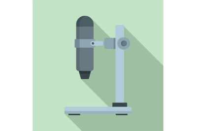 Hospital microscope icon, flat style