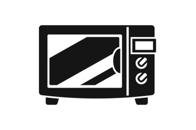 Steel microwave icon, simple style