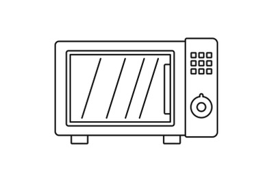 Microwave oven icon, outline style