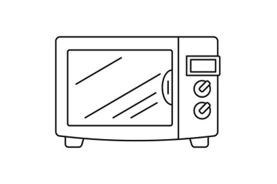 Steel microwave icon, outline style