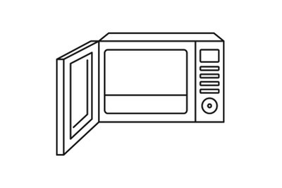 Open microwave icon, outline style
