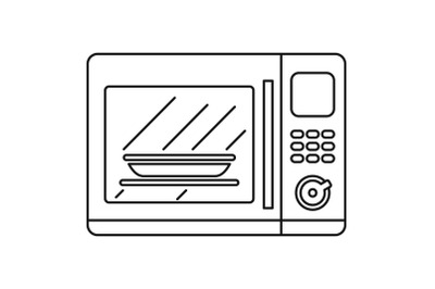 Kitchen microwave icon, outline style