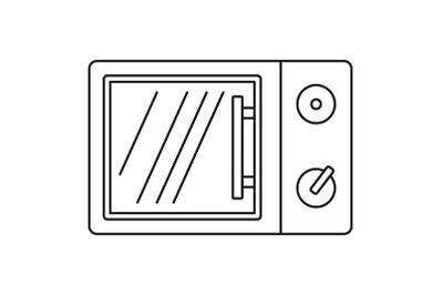 Electric microwave icon, outline style