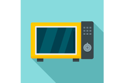 Microwave oven icon, flat style