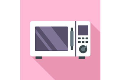 Steel microwave icon, flat style