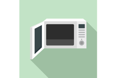 Open microwave icon, flat style