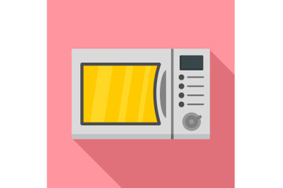 Kitchen microwave icon, flat style