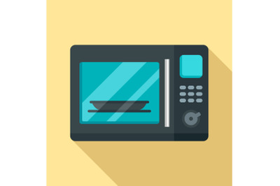 Electric microwave icon, flat style
