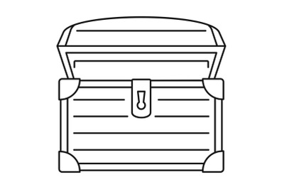 Treasure chest icon, outline style