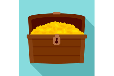 Dower chest icon, flat style