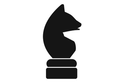 Black horse icon, simple style