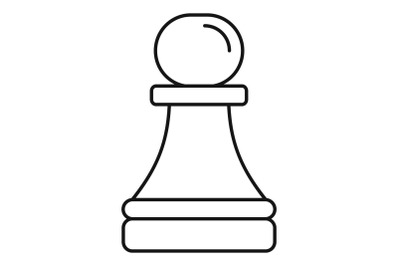 White pawn icon, outline style