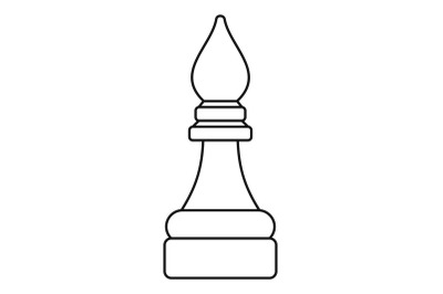 Bishop piece icon, outline style