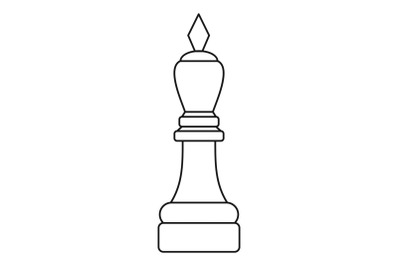 Bishop white piece icon, outline style