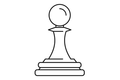 White pawn piece icon, outline style