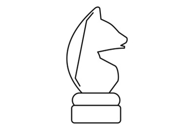 White horse icon, outline style