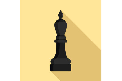 Black bishop icon, flat style