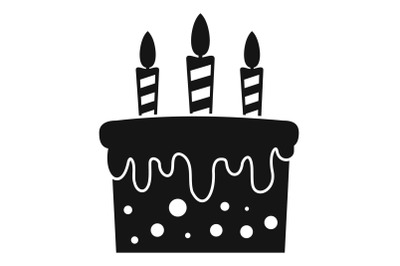 Birthday cake icon, simple style