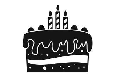 Celebration cake icon, simple style
