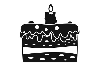 Chocolate cake icon, simple style