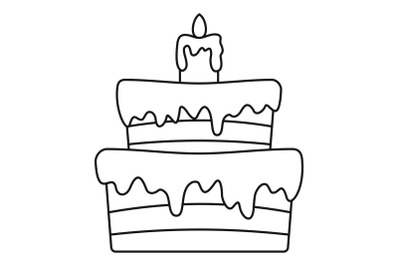 Small cake icon, outline style