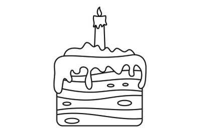 Sweet cake icon, outline style