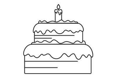 Candy cake icon, outline style