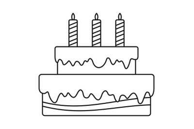 Vanilla cake icon, outline style