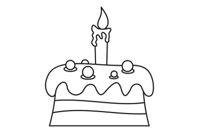 Cream cake icon, outline style