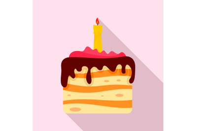 Birthday cake icon, flat style