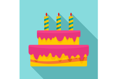 Gift cake icon, flat style