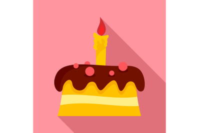 Small cake icon, flat style