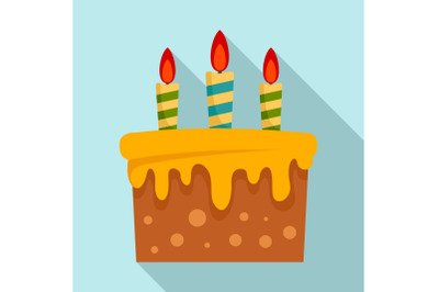 Sweet cake icon, flat style