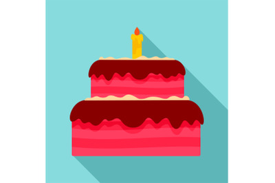 Vanilla cake icon, flat style