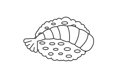 Ebi shrimp sushi icon, outline style