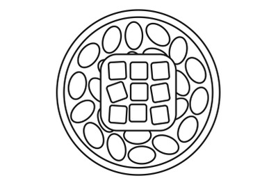 Rice sushi icon, outline style