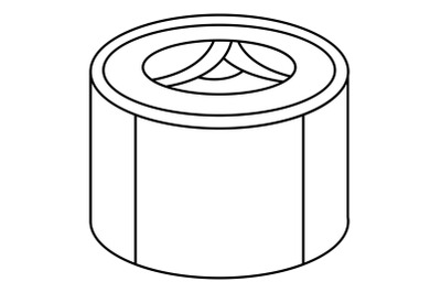 Vegan sushi roll icon, outline style