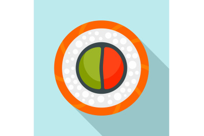 Rice mix sushi icon, flat style