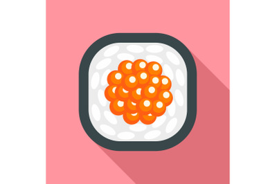 California sushi roll icon, flat style